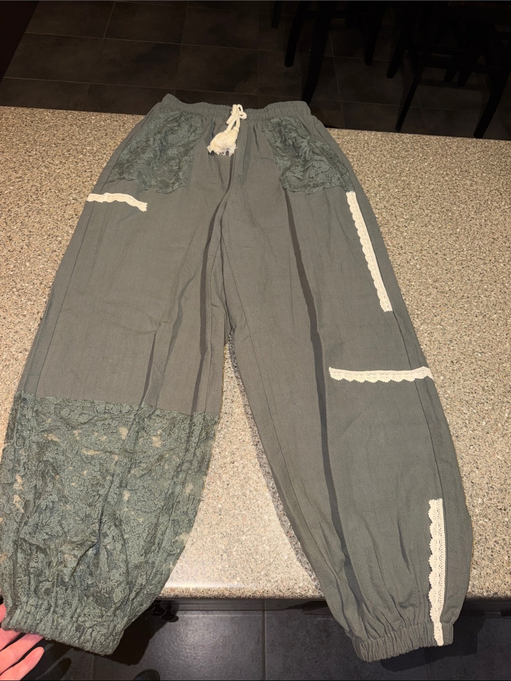 Mello Los Angeles Lace Patchwork Jogger Pants